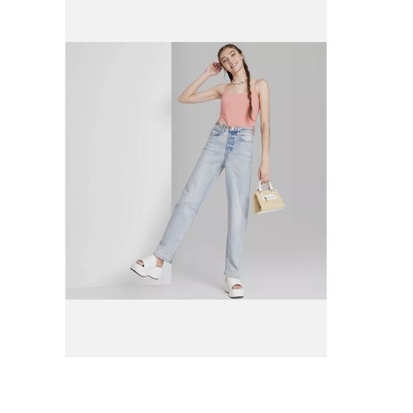 NWT Wild Fable Jeans Size 0 High Rise Straight Leg - Picture 2 of 6